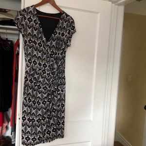 INC Black and White  Front Tied Women's Dress